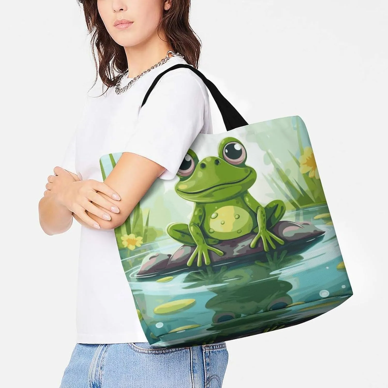 Funny Cute Squirrel Tote Bag for Women Reusable Grocery Shoulder Bag Shopping Bags for Travel, Groceries