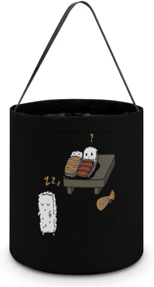 Funny Sleepwalking Sushi Halloween Trick Or Treat Bag Candy Tote Bucket Portable Reusable Party Thanksgiving Day Favor Bags, 202404195