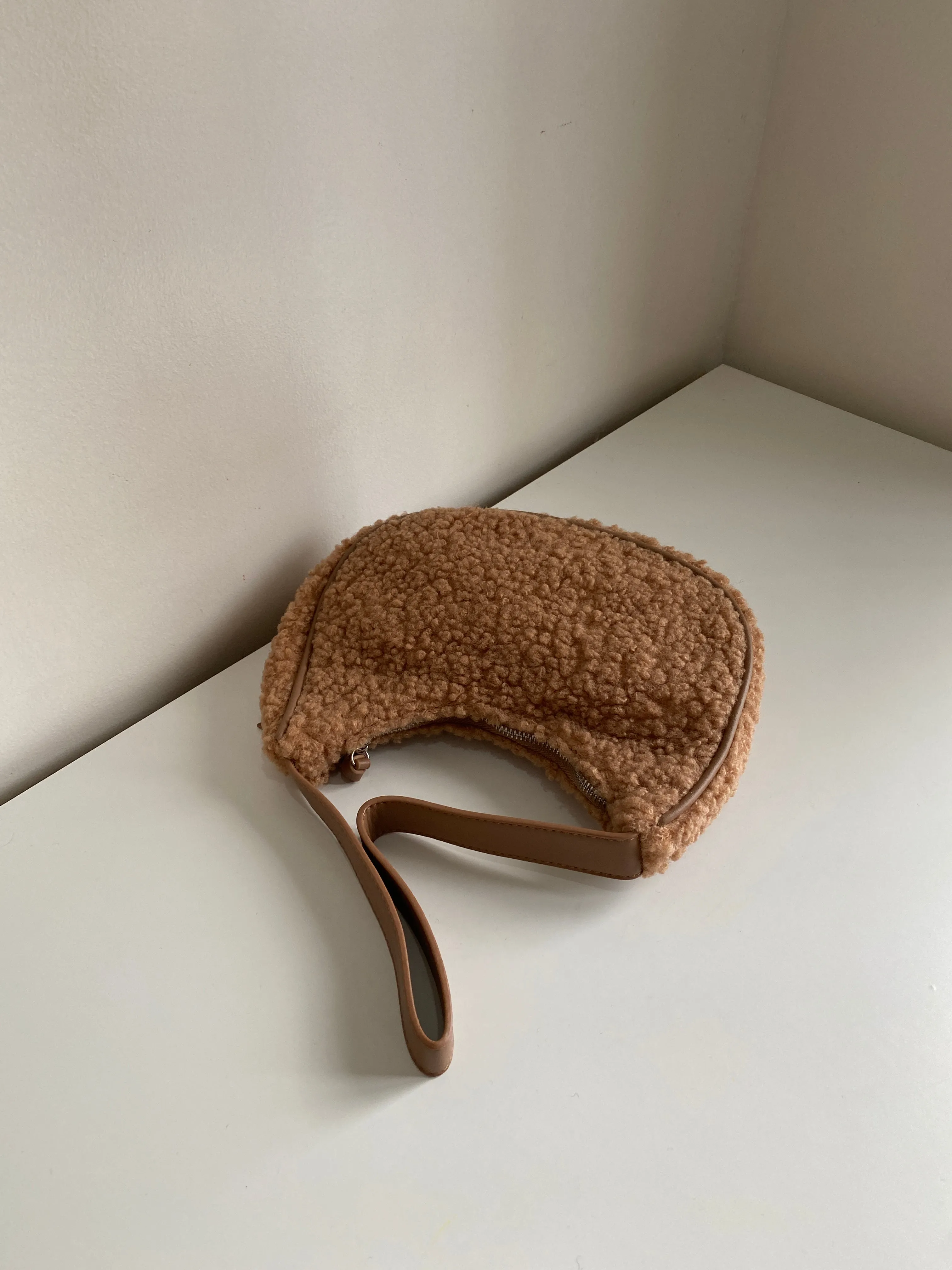 Fuzzy Baguette Bag - Cocoa