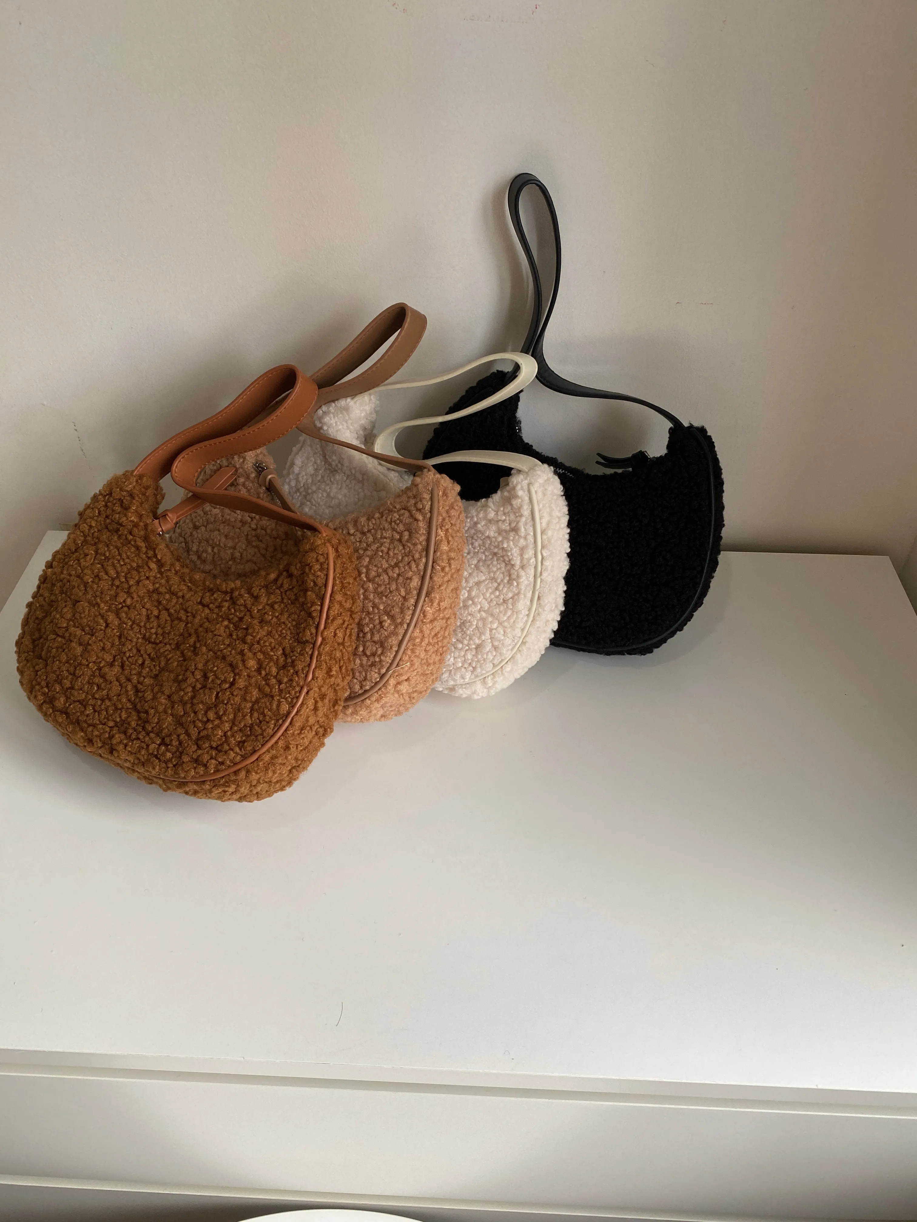 Fuzzy Baguette Bag - Cocoa