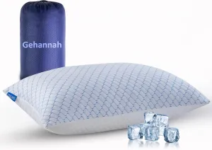 Gehannah Travel Pillow - Large 1 Pack Compressible Camping Pillow for Sleeping - Shredded Memory Foam with 2 Storage Bags - Supportive for Adults, Kids, Outdoor, Backpacking, Hiking Gear