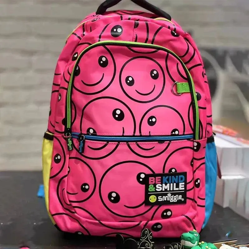 Genuine Australian Smiggle Smiling Face schoolbag Large Capacity Ultra Light Weight  Backpack For Students Student Gifts
