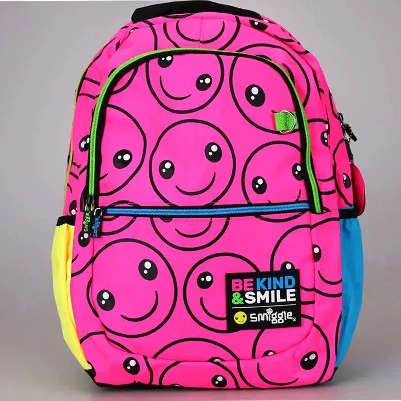 Genuine Australian Smiggle Smiling Face schoolbag Large Capacity Ultra Light Weight  Backpack For Students Student Gifts