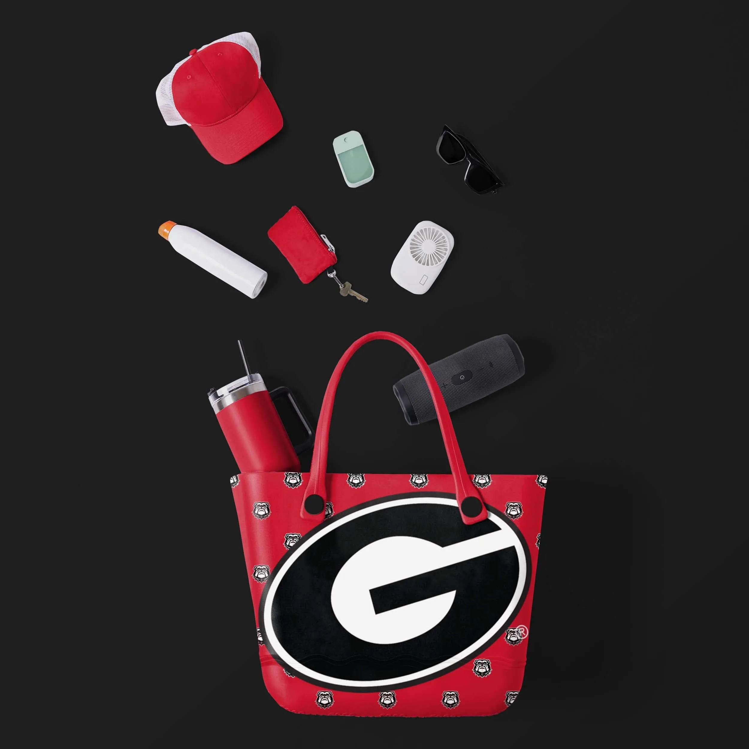 Georgia Bulldogs Big Logo Mini Print Tailgate Tote Bag