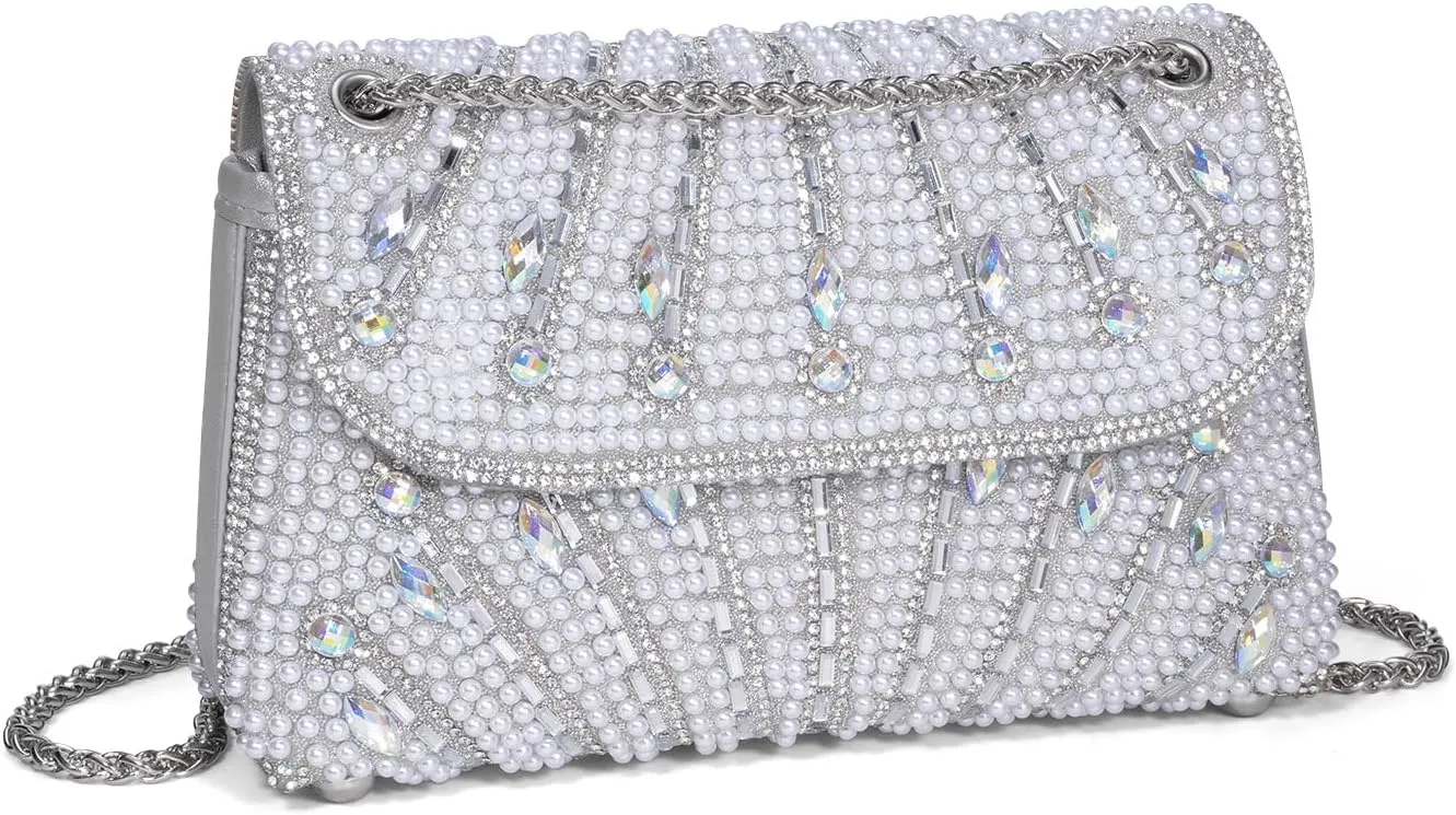 Gets Sparkly Rhinestones Clutch Purses for Women Purses and Handbags for Wedding Party Evening Crossbody Bag with Chain
