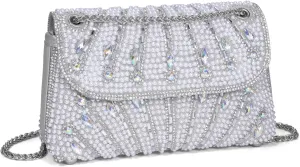 Gets Sparkly Rhinestones Clutch Purses for Women Purses and Handbags for Wedding Party Evening Crossbody Bag with Chain