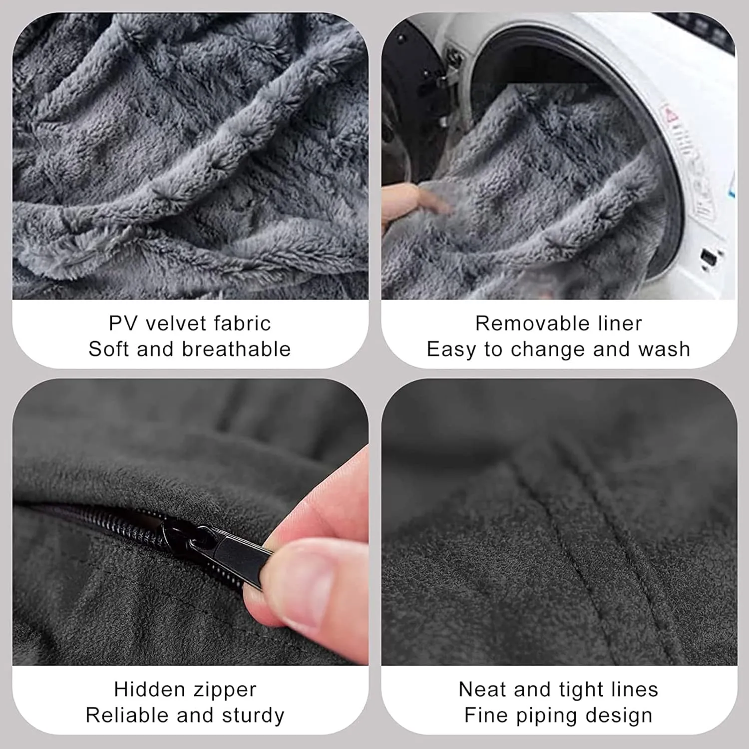 Giant Fur Bean Bag Chair Cover for Kids Adults, (No Filler) Living Room Furniture Big Round Soft Fluffy Faux Fur Beanbag Lazy Sofa Bed Cover (Snow Gray, 5FT)