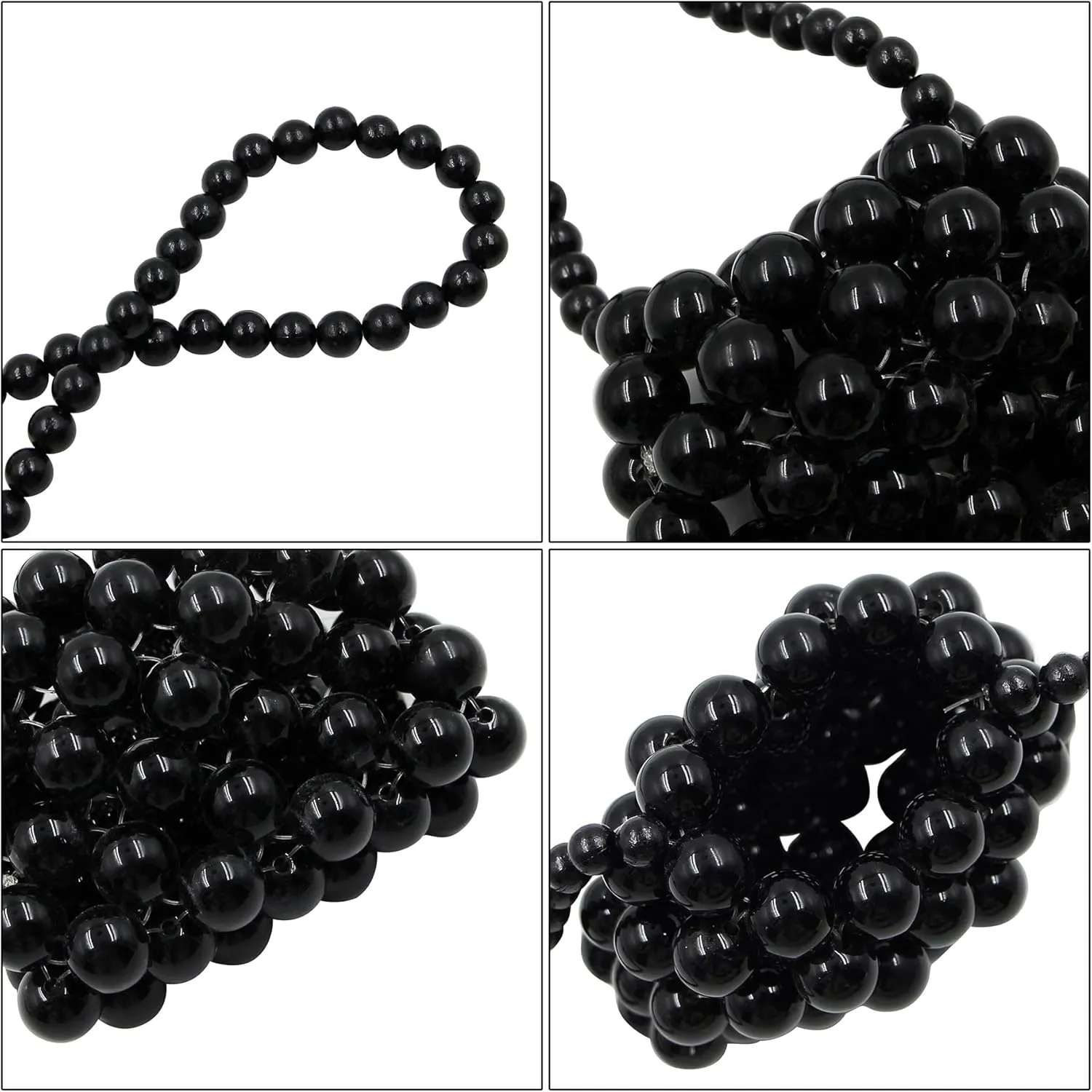 Girls Mini White Vintage Pearl Satchel Shoulder Bag Evening Clutch