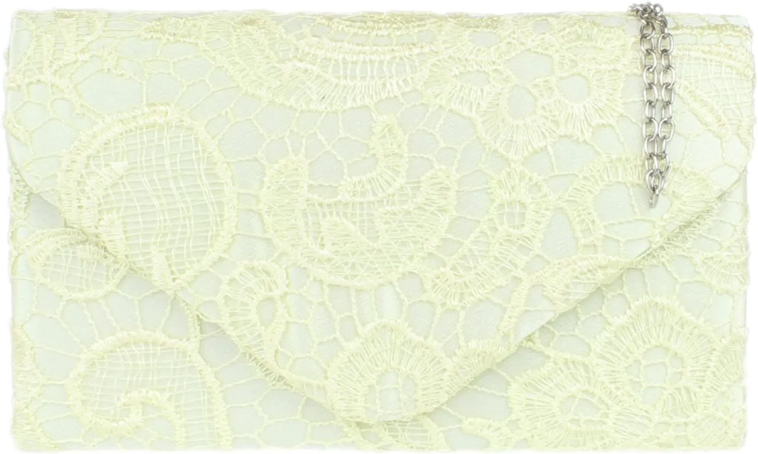 Girly HandBags Womens Satin Lace Clutch Bag