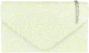 Girly HandBags Womens Satin Lace Clutch Bag