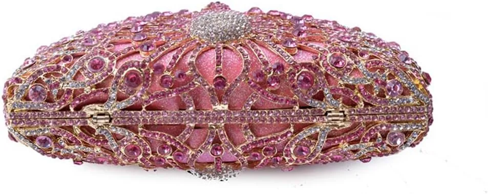Glitter Women Peacock Crystal Clutch Seashell Handbag Animal Rhinestone Evening Clutch Bridal Purse for Prom Party