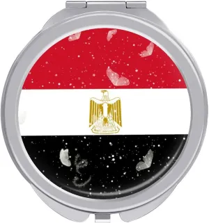 Glittering Butterfly Egypt Compact Mirror Pocket Mirror Portable Mini Makeup Mirror Handheld Double-Sided Magnifying