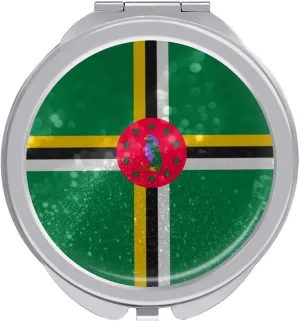 Glittering Stars Dominica Compact Mirror Pocket Mirror Portable Mini Makeup Mirror Handheld Double-Sided Magnifying