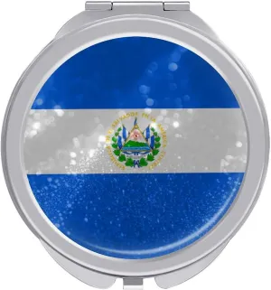 Glittering Stars El Salvador Compact Mirror Pocket Mirror Portable Mini Makeup Mirror Handheld Double-Sided Magnifying