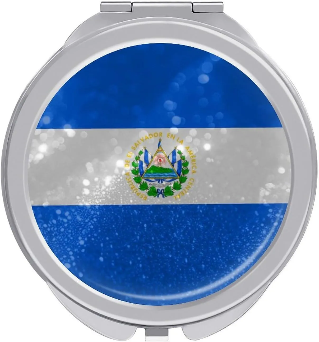 Glittering Stars El Salvador Compact Mirror Pocket Mirror Portable Mini Makeup Mirror Handheld Double-Sided Magnifying
