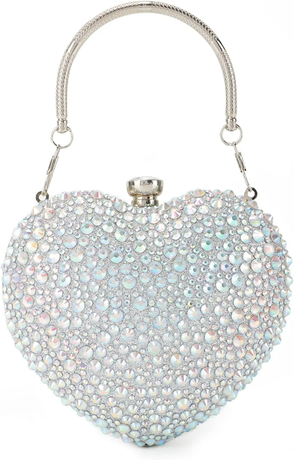 GOKTOW Mini Heart Shaped Purse,Valentines Purses and Handbags,Rhinestone Evening Purse Clutch for Womens