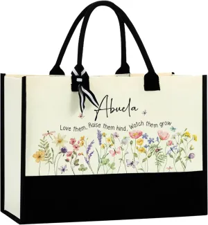 Grandma Gifts Practical Gifts for Grandma Birthday Christmas Flower Reusable Beach Bag