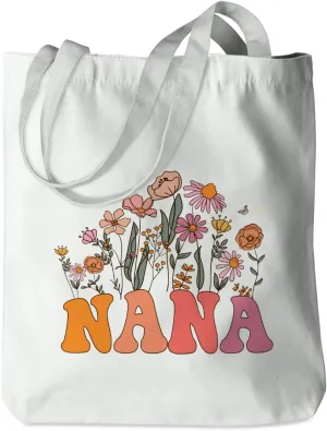 Grandma Gifts Tote Bag Birthday Mothers Day Retirement Gifts for Women Mama Nana Mimi Shoulder Bag Reusable Grocery Bags