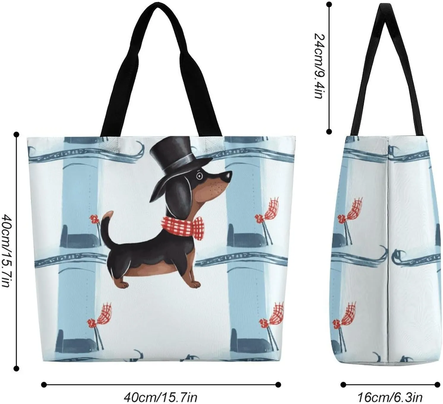 Gray Heron Print in Water Tote Bag for Women Reusable Grocery Shoulder Bags Shopping Bag for Travel, Groceries