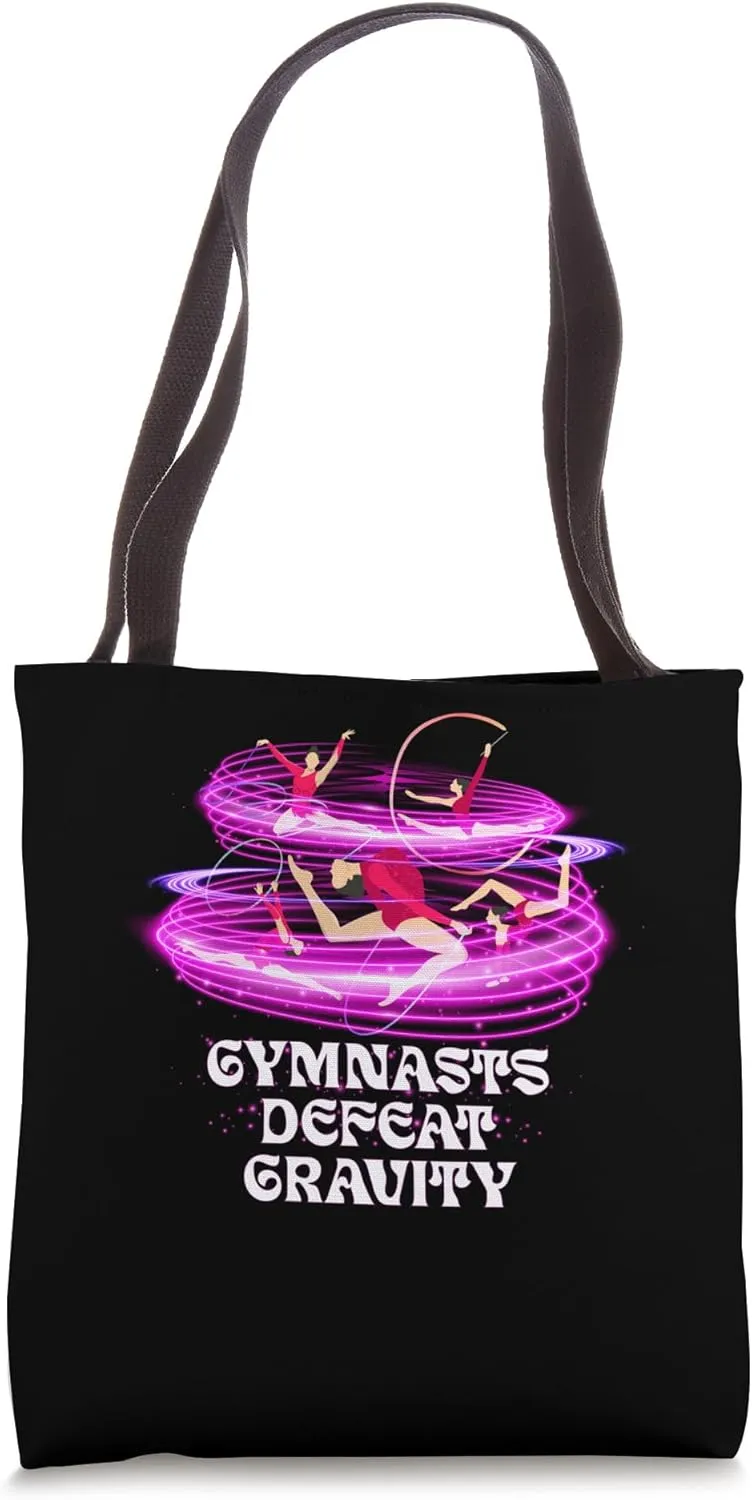 Gymnasts Defeat Gravity Gymnastics Acrobatics Aerobics Tote Bag
