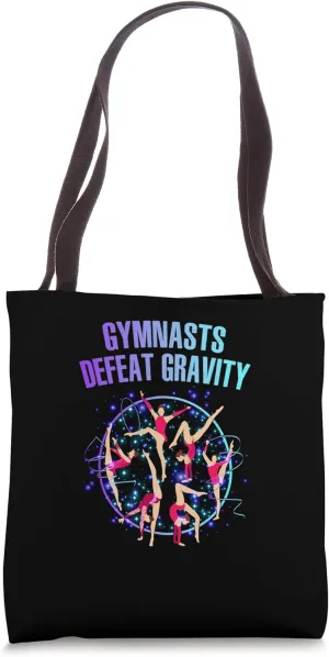 Gymnasts Defeat Gravity Gymnastics Acrobatics Aerobics Tote Bag