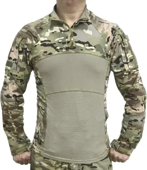 H World Shopping Men's Tactical Combat Hunting Military Long Sleeve Shirt with Zipper