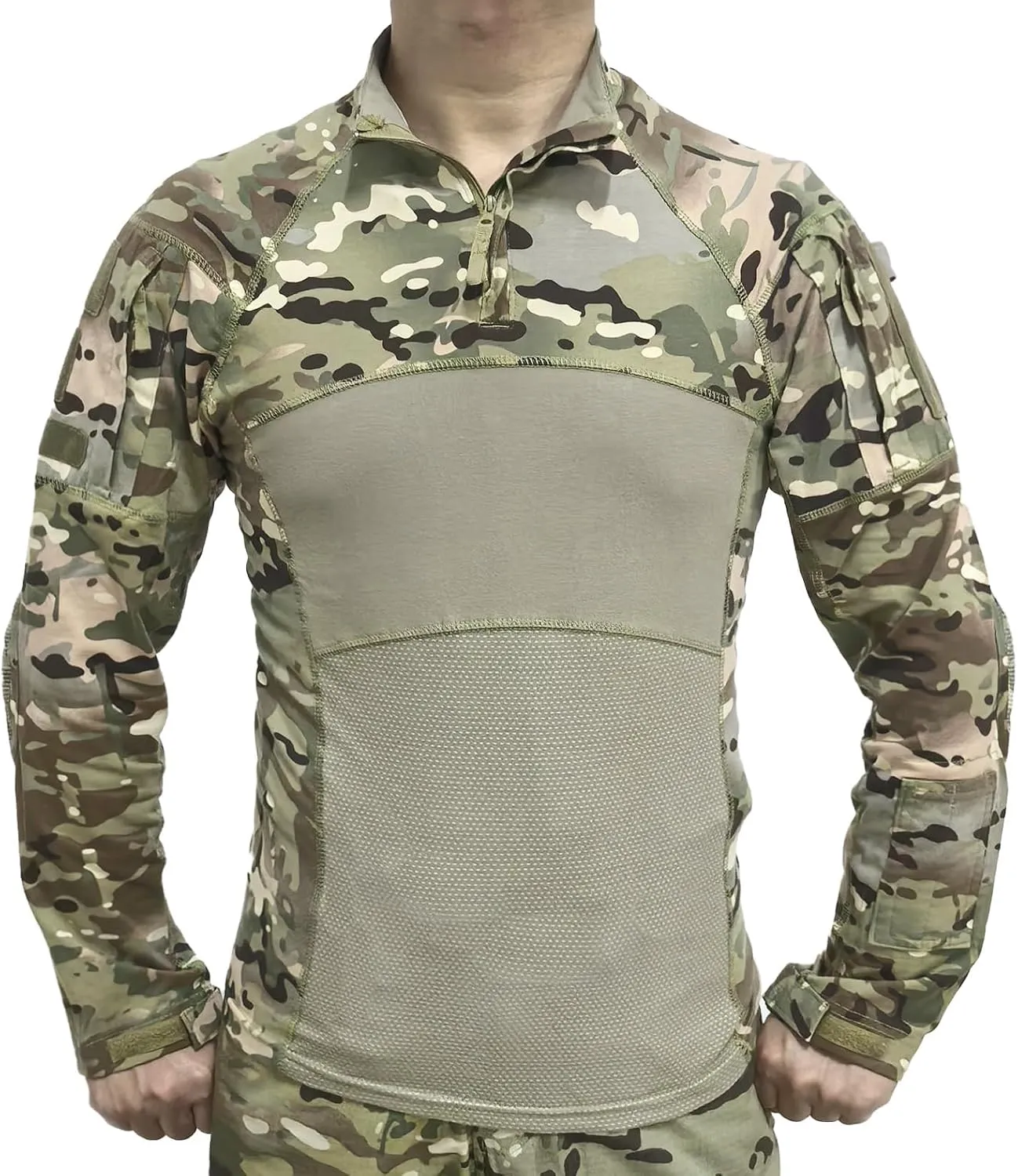 H World Shopping Men's Tactical Combat Hunting Military Long Sleeve Shirt with Zipper