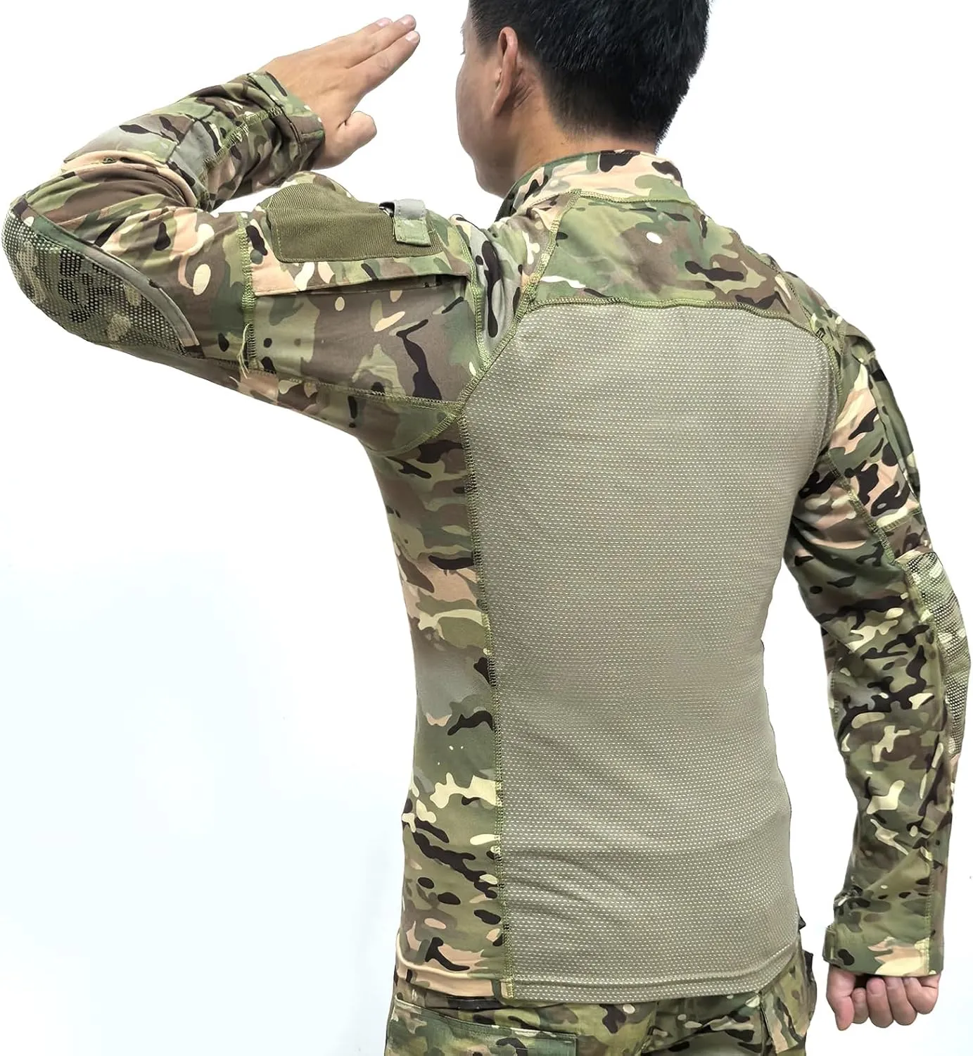 H World Shopping Men's Tactical Combat Hunting Military Long Sleeve Shirt with Zipper