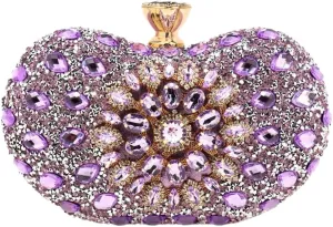 Halemet Rhinestone Cashew Shape Clutch Purses for Women Sparkly Rhinestone Evening Bag Luxury Wedding Purse Party Accessories