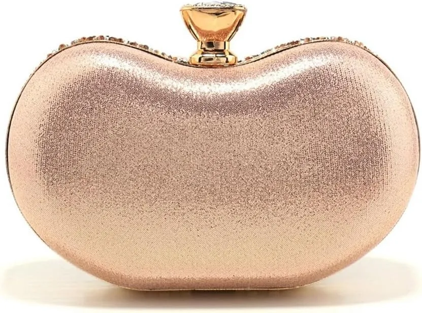 Halemet Rhinestone Cashew Shape Clutch Purses for Women Sparkly Rhinestone Evening Bag Luxury Wedding Purse Party Accessories