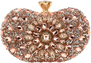 Halemet Rhinestone Cashew Shape Clutch Purses for Women Sparkly Rhinestone Evening Bag Luxury Wedding Purse Party Accessories