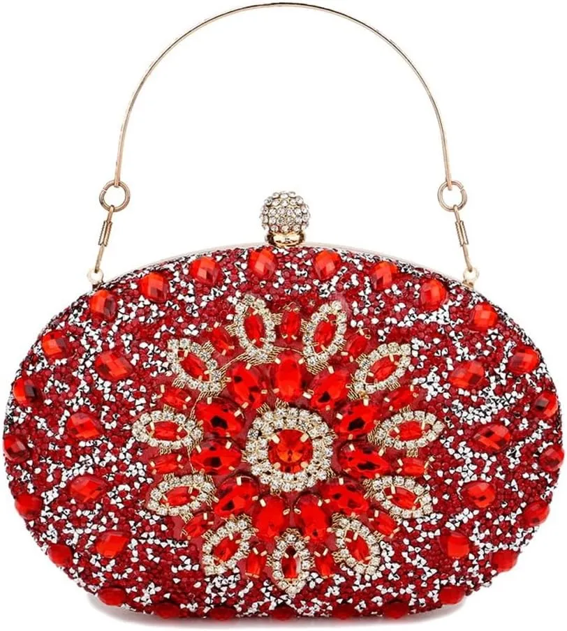 Halemet Rhinestone Evening Bags for Women Formal Sparkly Clutch Purse Trendy Evening Clutch Bag Wedding Prom Cocktail Party