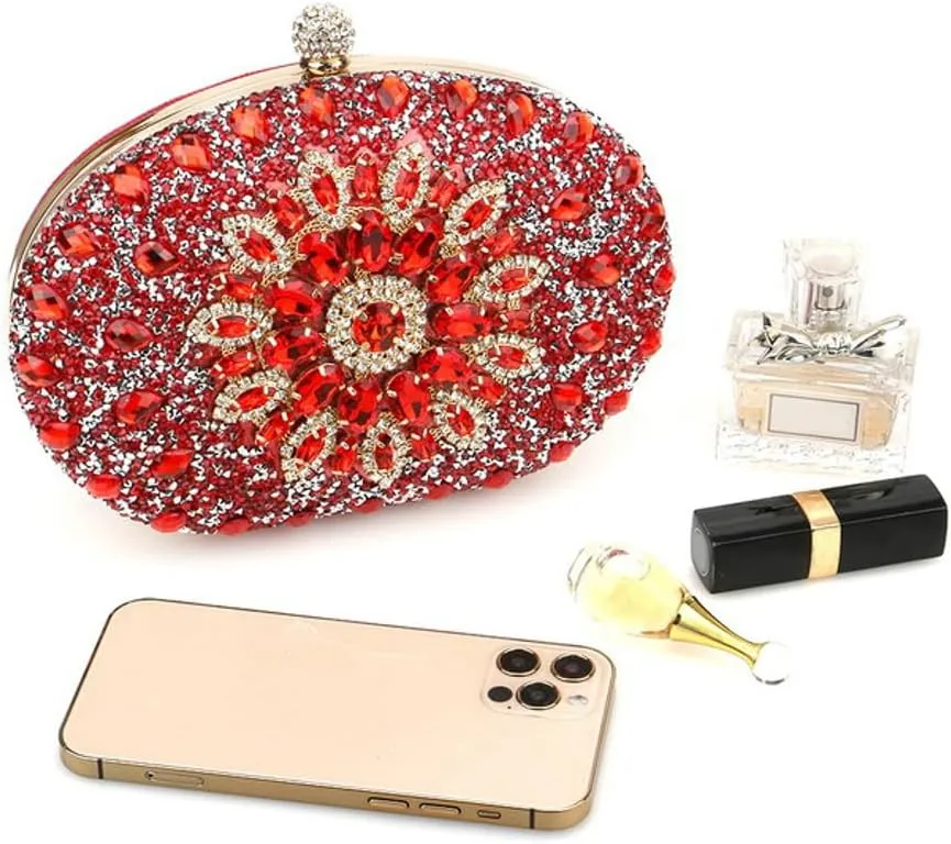 Halemet Rhinestone Evening Bags for Women Formal Sparkly Clutch Purse Trendy Evening Clutch Bag Wedding Prom Cocktail Party