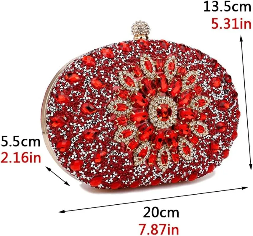 Halemet Rhinestone Evening Bags for Women Formal Sparkly Clutch Purse Trendy Evening Clutch Bag Wedding Prom Cocktail Party