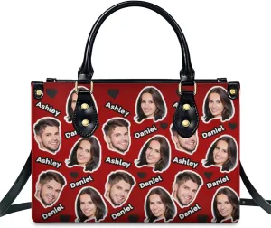 Handbag for Women, Custom Name Leather Tote Bag Gifts for Mom, Crossbody Purse for Shopping Work Business