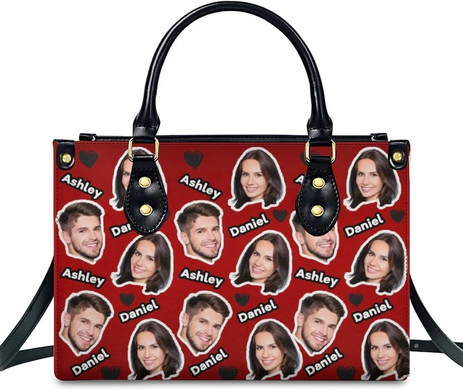Handbag for Women, Custom Name Leather Tote Bag Gifts for Mom, Crossbody Purse for Shopping Work Business