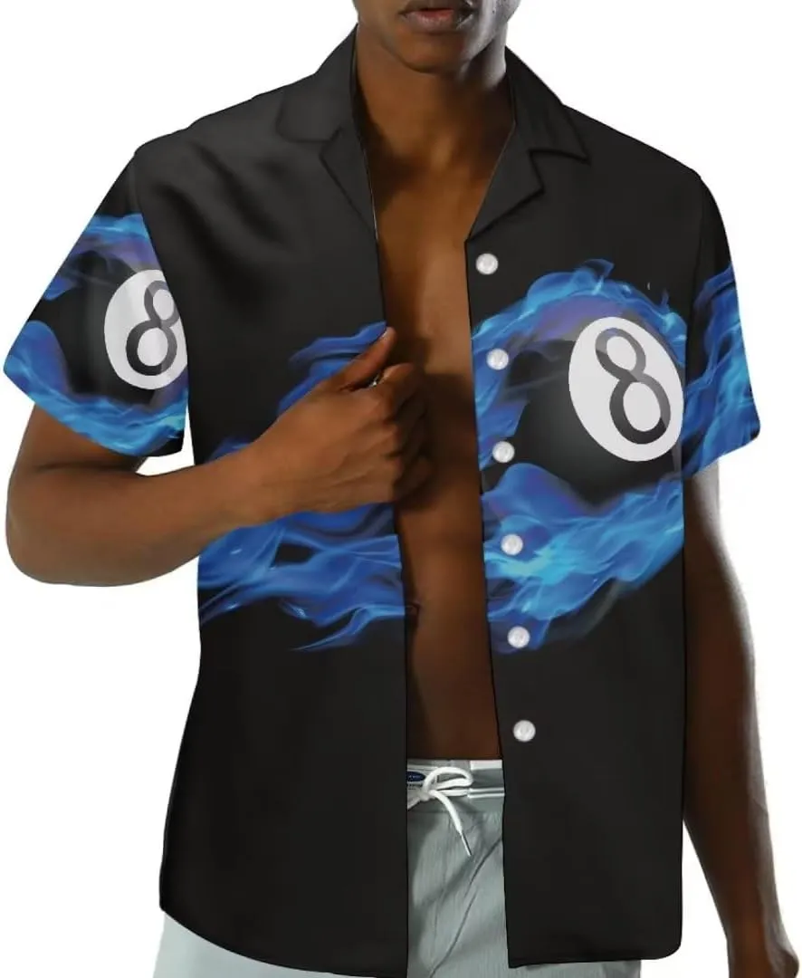 Hawaiian Shirt for Mens Print Button-Down Relaxed-Fit Short Sleeve Shirts
