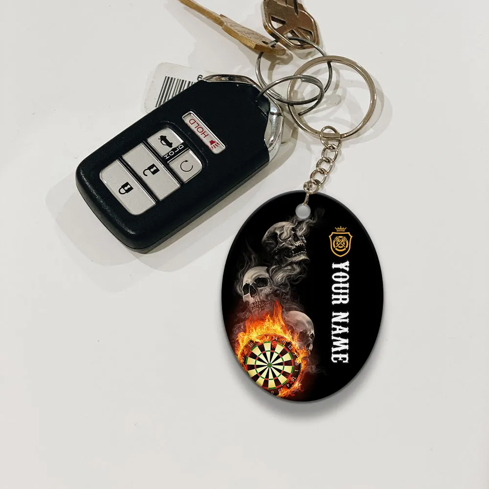 Hello Darkness My Old Friend I've Come To Play With You Again Personalized Name 3D Keychain For Dart Team Player