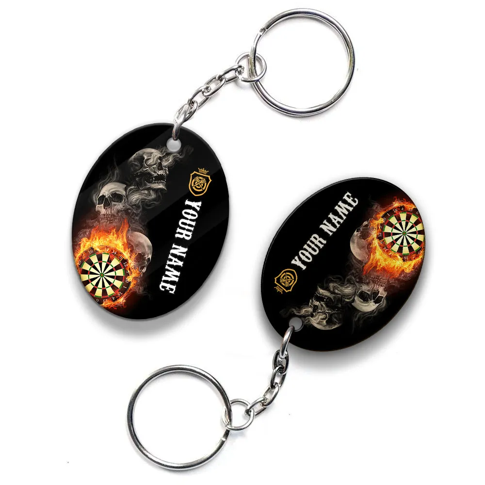 Hello Darkness My Old Friend I've Come To Play With You Again Personalized Name 3D Keychain For Dart Team Player