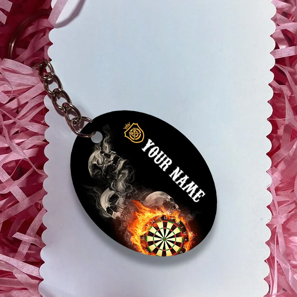 Hello Darkness My Old Friend I've Come To Play With You Again Personalized Name 3D Keychain For Dart Team Player