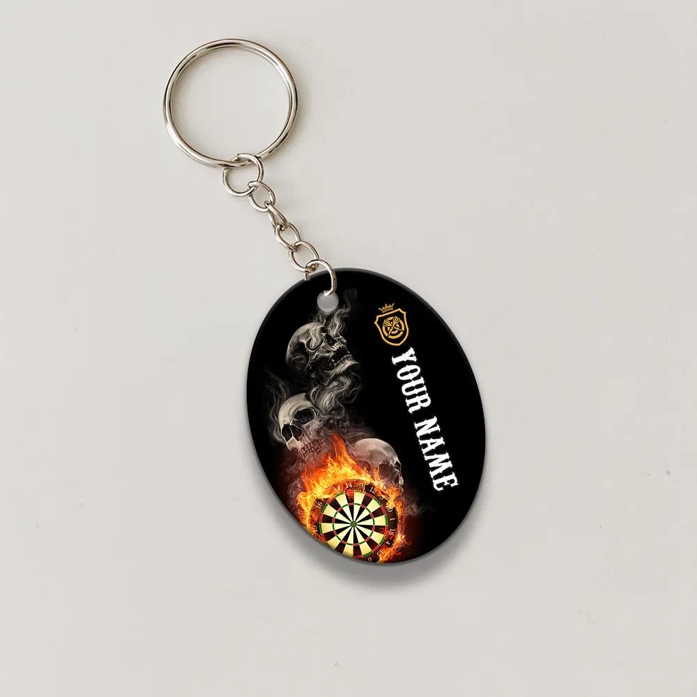 Hello Darkness My Old Friend I've Come To Play With You Again Personalized Name 3D Keychain For Dart Team Player