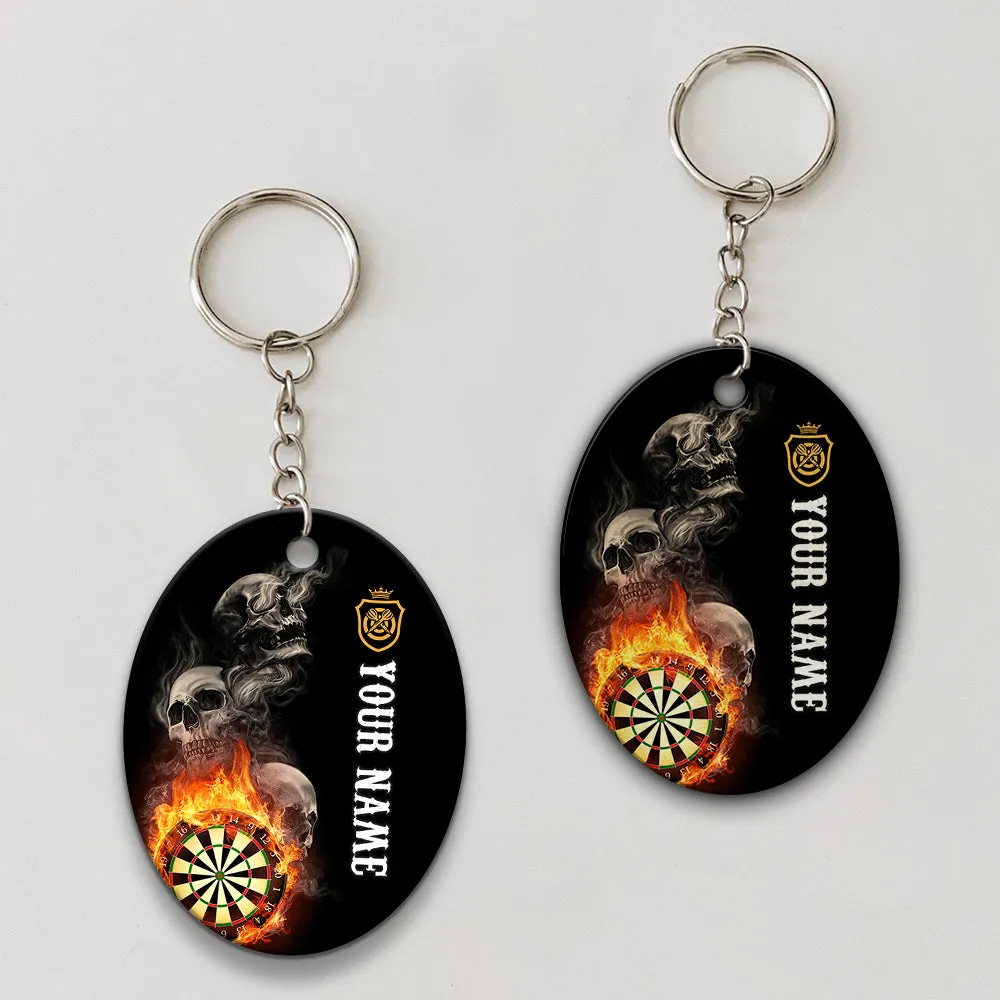 Hello Darkness My Old Friend I've Come To Play With You Again Personalized Name 3D Keychain For Dart Team Player