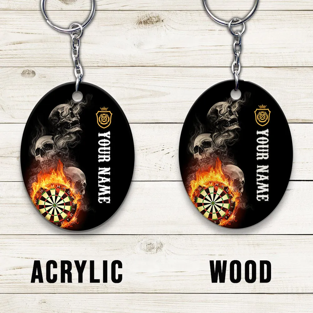 Hello Darkness My Old Friend I've Come To Play With You Again Personalized Name 3D Keychain For Dart Team Player