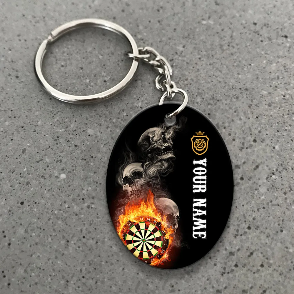 Hello Darkness My Old Friend I've Come To Play With You Again Personalized Name 3D Keychain For Dart Team Player