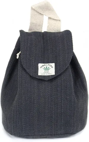 Hemp small bag for women Girls Light Weight Eco Friendly Small cute backpack Bag for everyday lives (Fade Black)