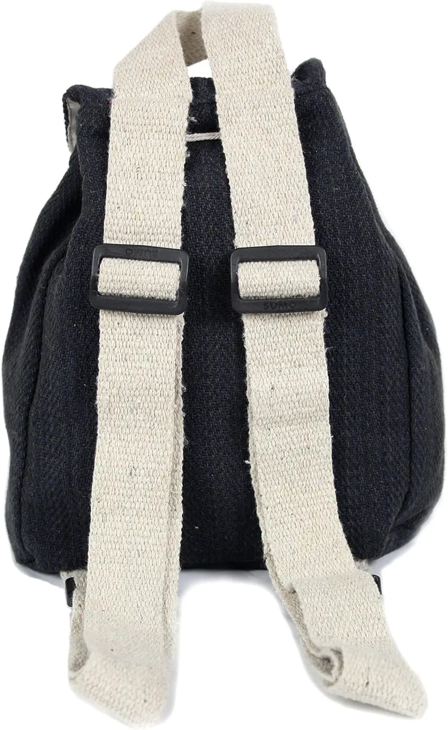 Hemp small bag for women Girls Light Weight Eco Friendly Small cute backpack Bag for everyday lives (Fade Black)