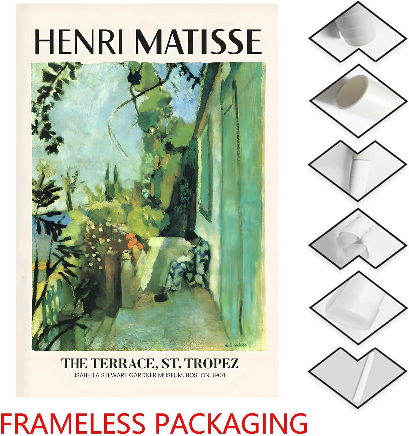 Henri Matisse Canvas Wall Art Green Abstract Landscape Henri Matisse Poster Matisse Windows Prints Henri Matisse Green Wall Art Abstract Matisse Green Farmhouse Pictures Living Room 16x24inch No Frame