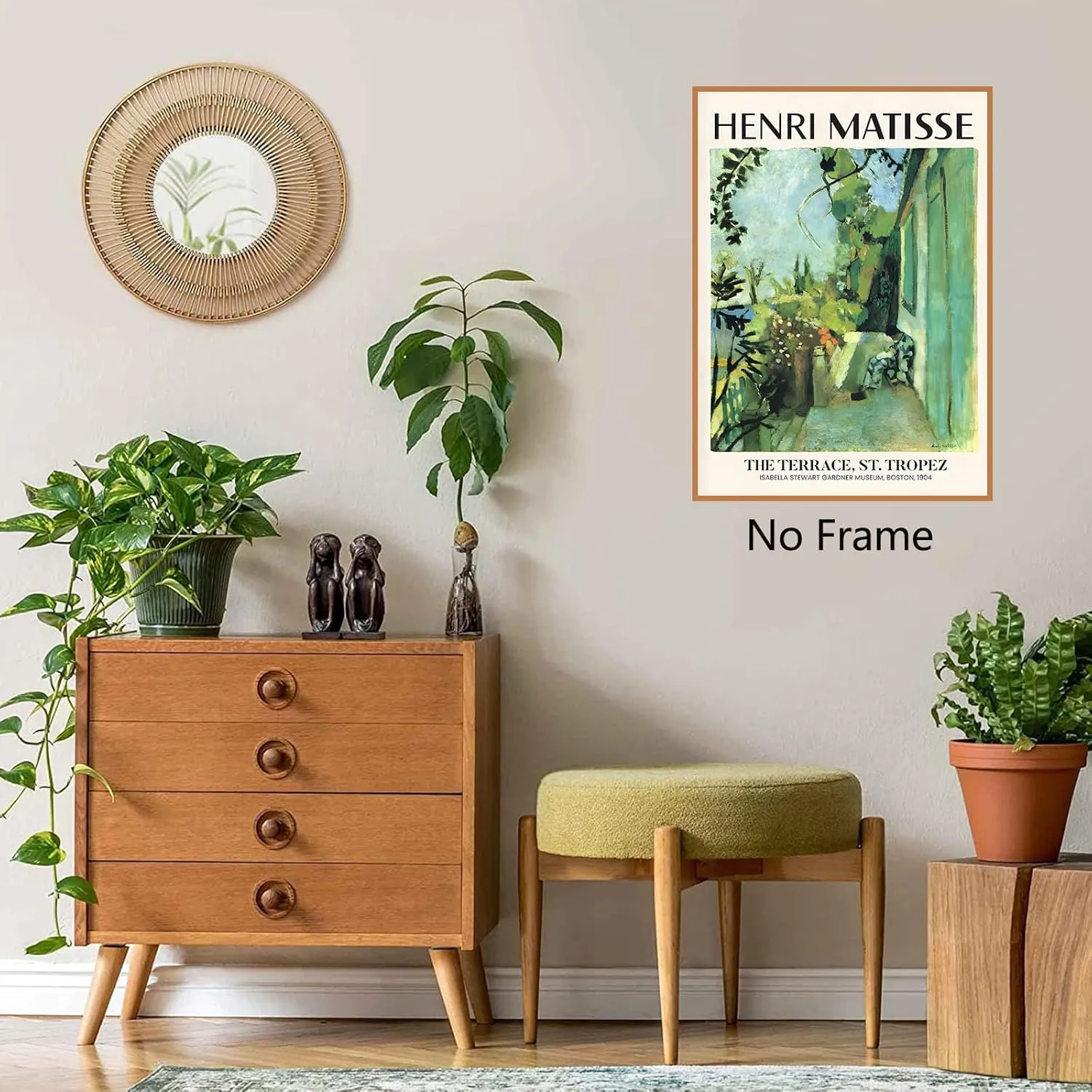 Henri Matisse Canvas Wall Art Green Abstract Landscape Henri Matisse Poster Matisse Windows Prints Henri Matisse Green Wall Art Abstract Matisse Green Farmhouse Pictures Living Room 16x24inch No Frame