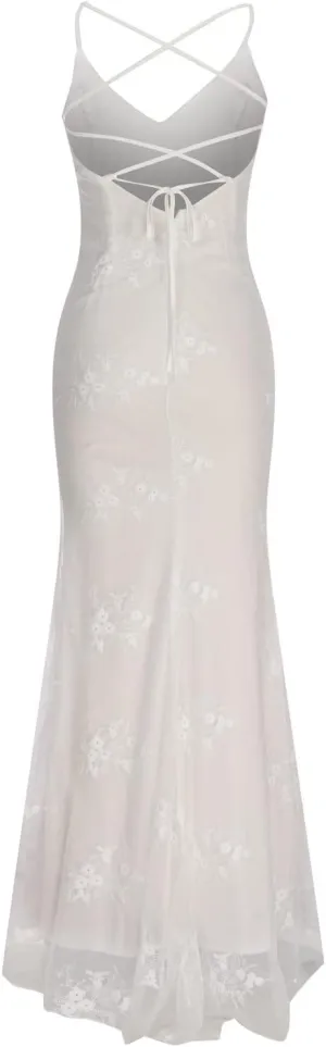HGps8w Women Sleeveless Wedding Dresses Elegant Halter Neck Sheer Mesh Bridal Gowns Sexy Lace Formal Bridal Dresses