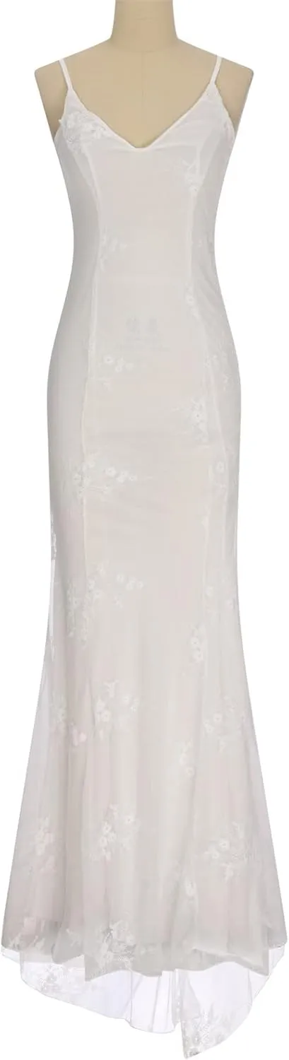HGps8w Women Sleeveless Wedding Dresses Elegant Halter Neck Sheer Mesh Bridal Gowns Sexy Lace Formal Bridal Dresses
